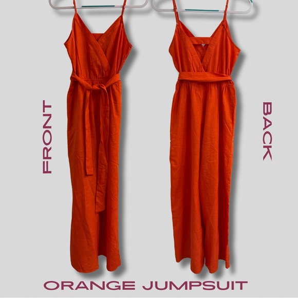 Flying Tomato Pants - Flying Tomato Vibrant Orange Jumpsuit with Waist Strap